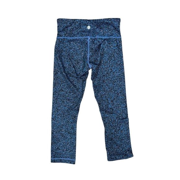 lululemon Blue and Punk Cropped workout leggings size 4 spots dots animal print - Picture 2 of 5